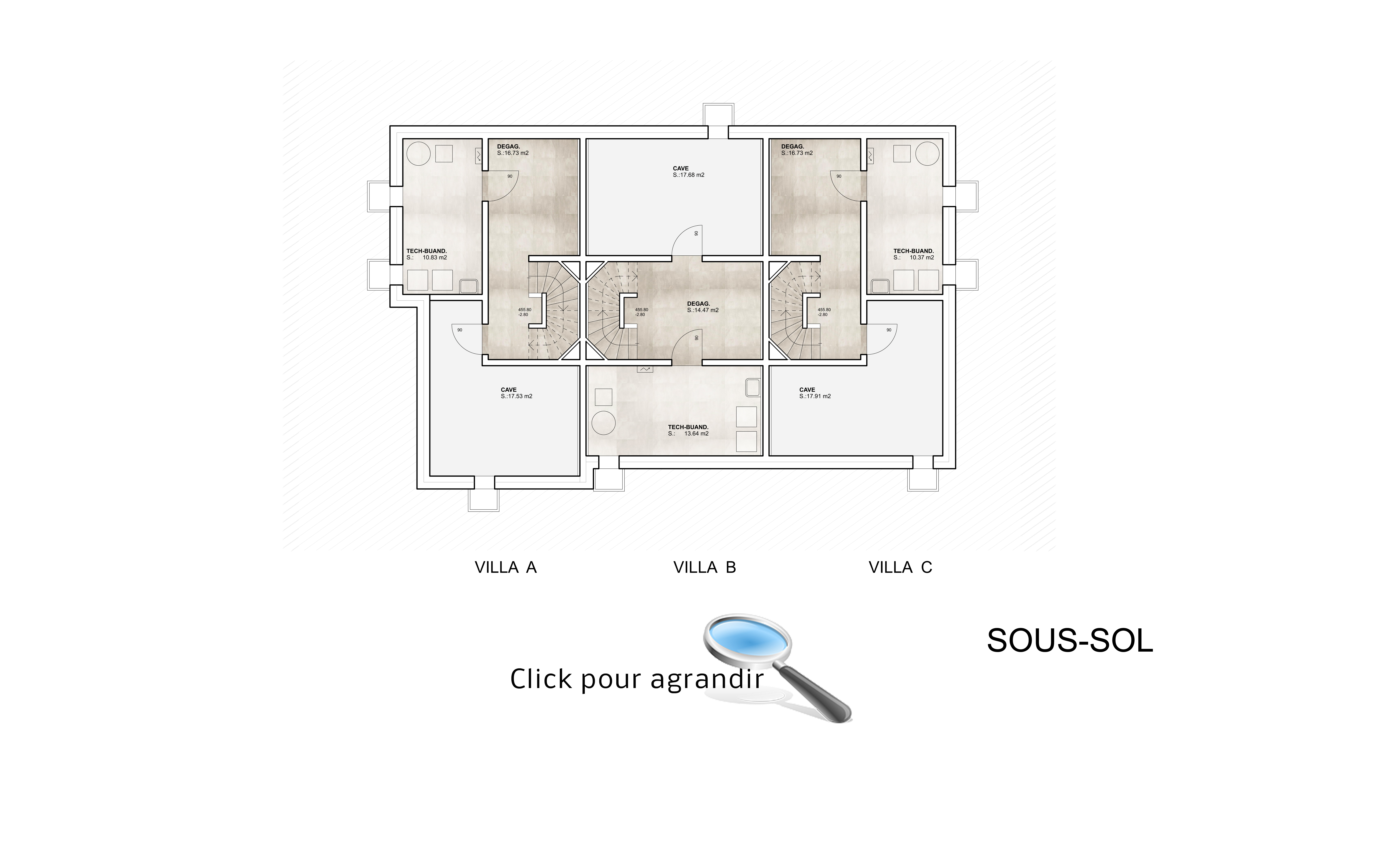 Le sous-sol - LES 3 NIDS DU MARTINET - 3 VILLAS MITOYENNES A 1020 RENENS